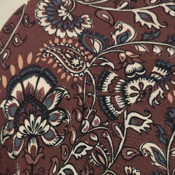 Garnet Hill Dress 3/4 Sleeve‎ size 6 Burgandy Paisley Print - Picture 10 of 12